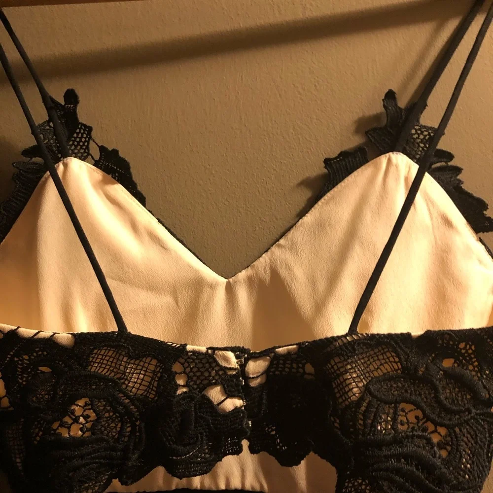 Designer Rime Arodaky crop top from Shopbop.  Black with Beige lining (XS) NWOT - Picture 3 of 7